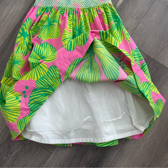 Lilly Pulitzer Pink and Green Floral Kids Dress 6 - Picture 5 of 8